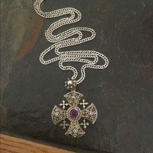 950 SILVER NECKLACE WITH AMYTHYST